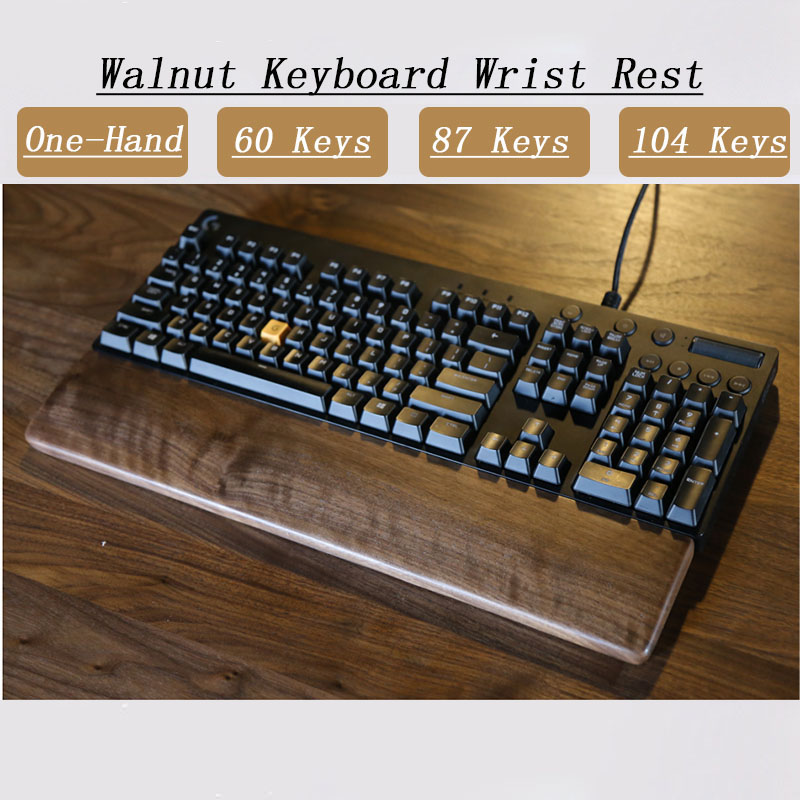 Wrist Rest Wood - One-Hand Oak Walnut Wooden Keyboard Wrist