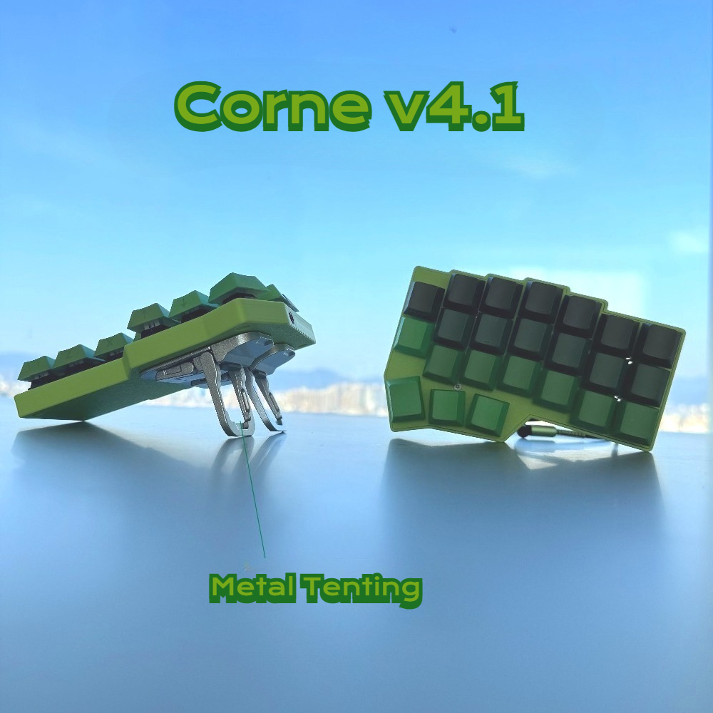 Gaming Keyboard Ergonomics - Tenting CorneV4.1 Spilt Keyboard Kit Green