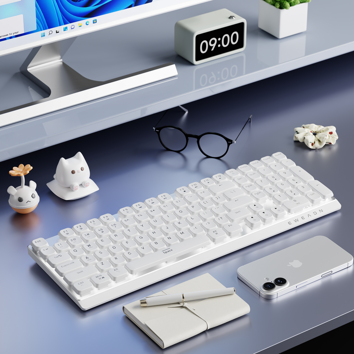 Gaming Keyboard Mechanical - EWEADN Wireless Low-Profile Mechanical Gaming Keyboard,