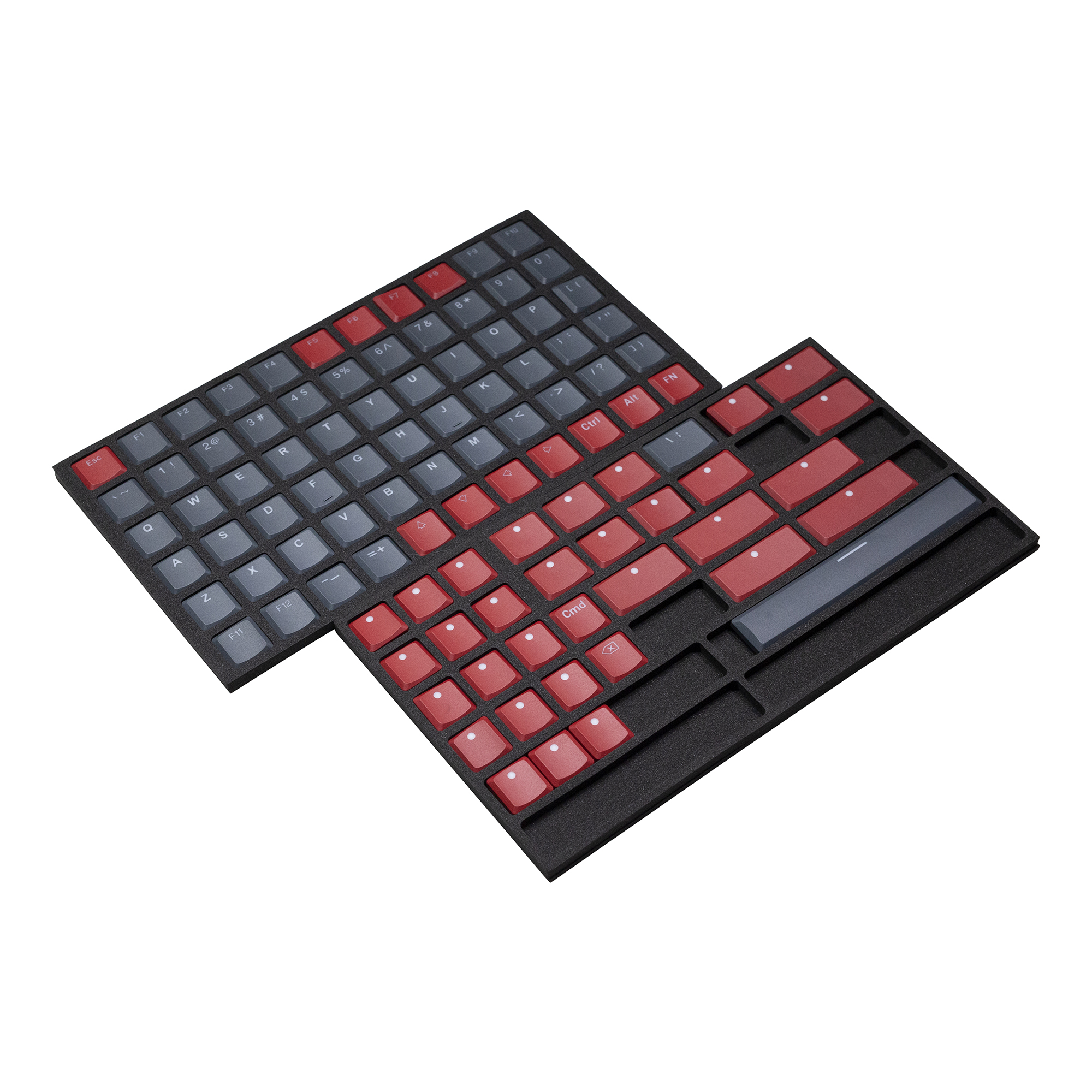 Gaming Keyboard Ergo - Taihao THT Grey Red Keycap Thins