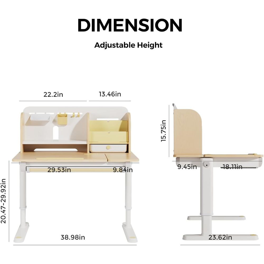 Adjustable Wooden Kids Desk wi – Wrist Rest Wood Bewertung und Preis