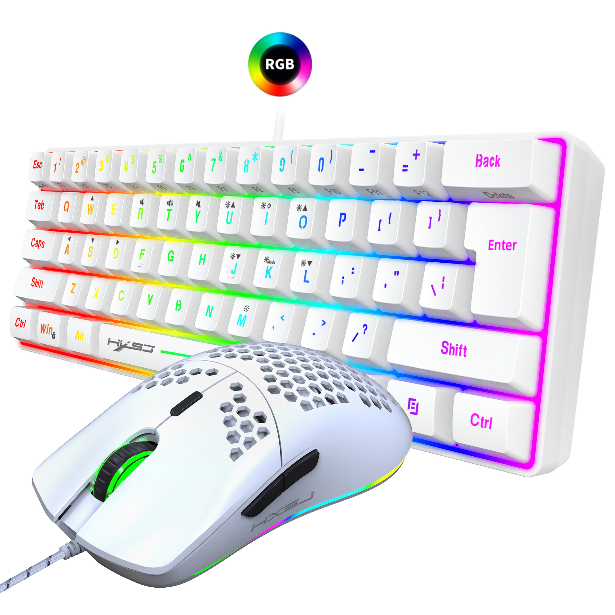Hot selling HXSJ 61 keys V700  – Gaming Keyboard Mouse Combo Bewertung und Preis