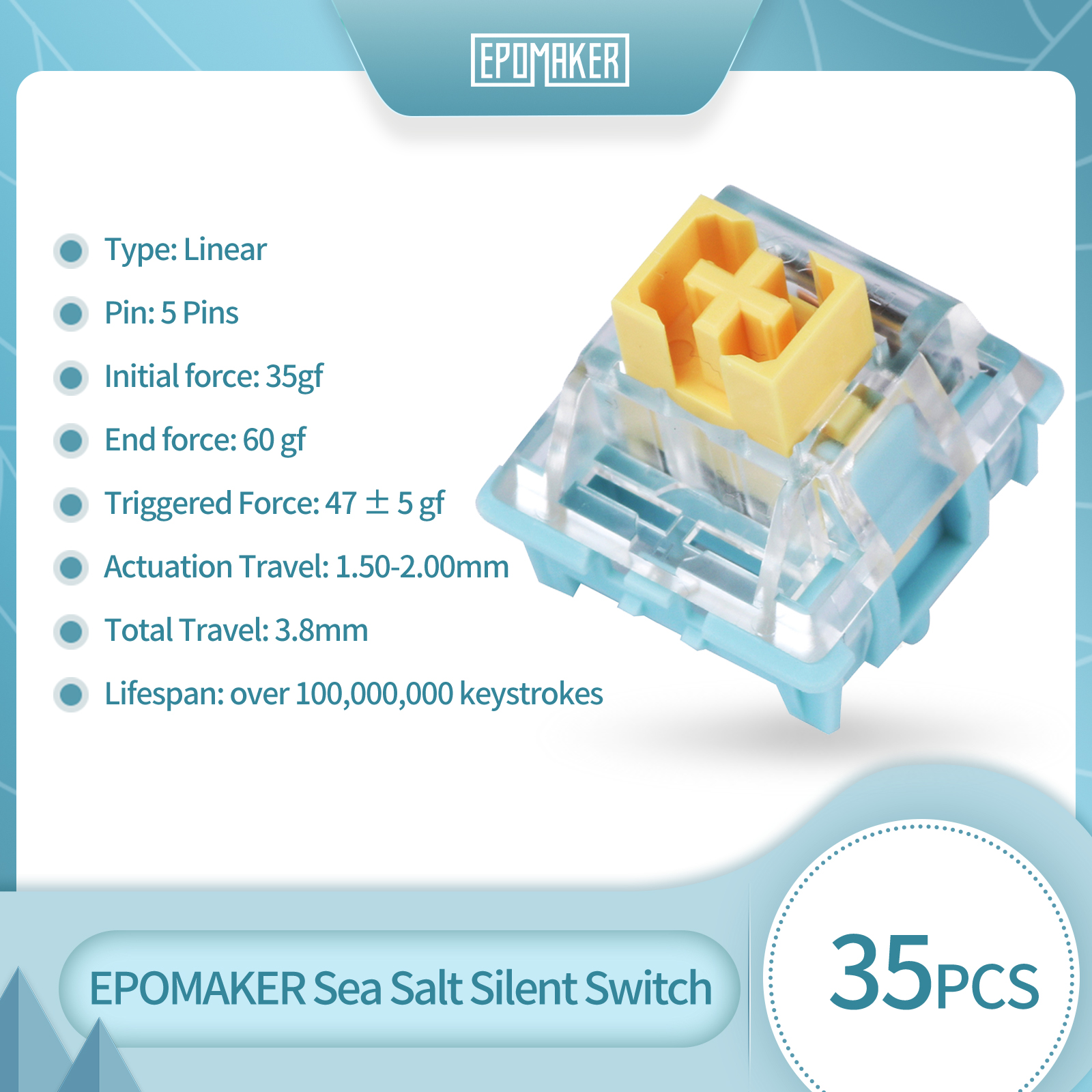 35 Pieces EPOMAKER Sea Salt Si – Mechanical Switch Tester Bewertung und Preis