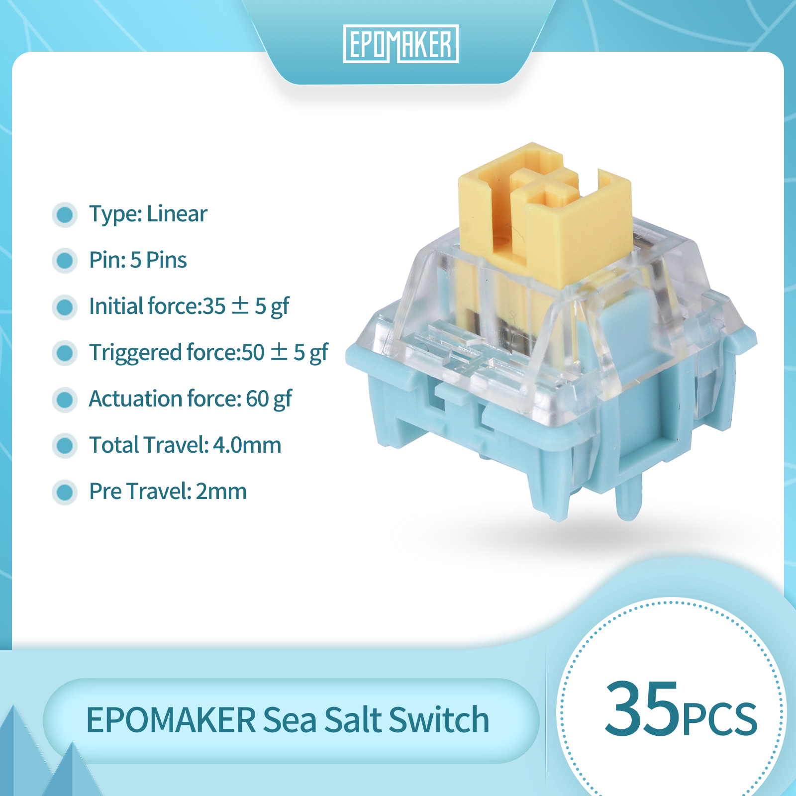 35 Pieces EPOMAKER Sea Salt Si – Mechanical Switch Tester Bewertung und Preis