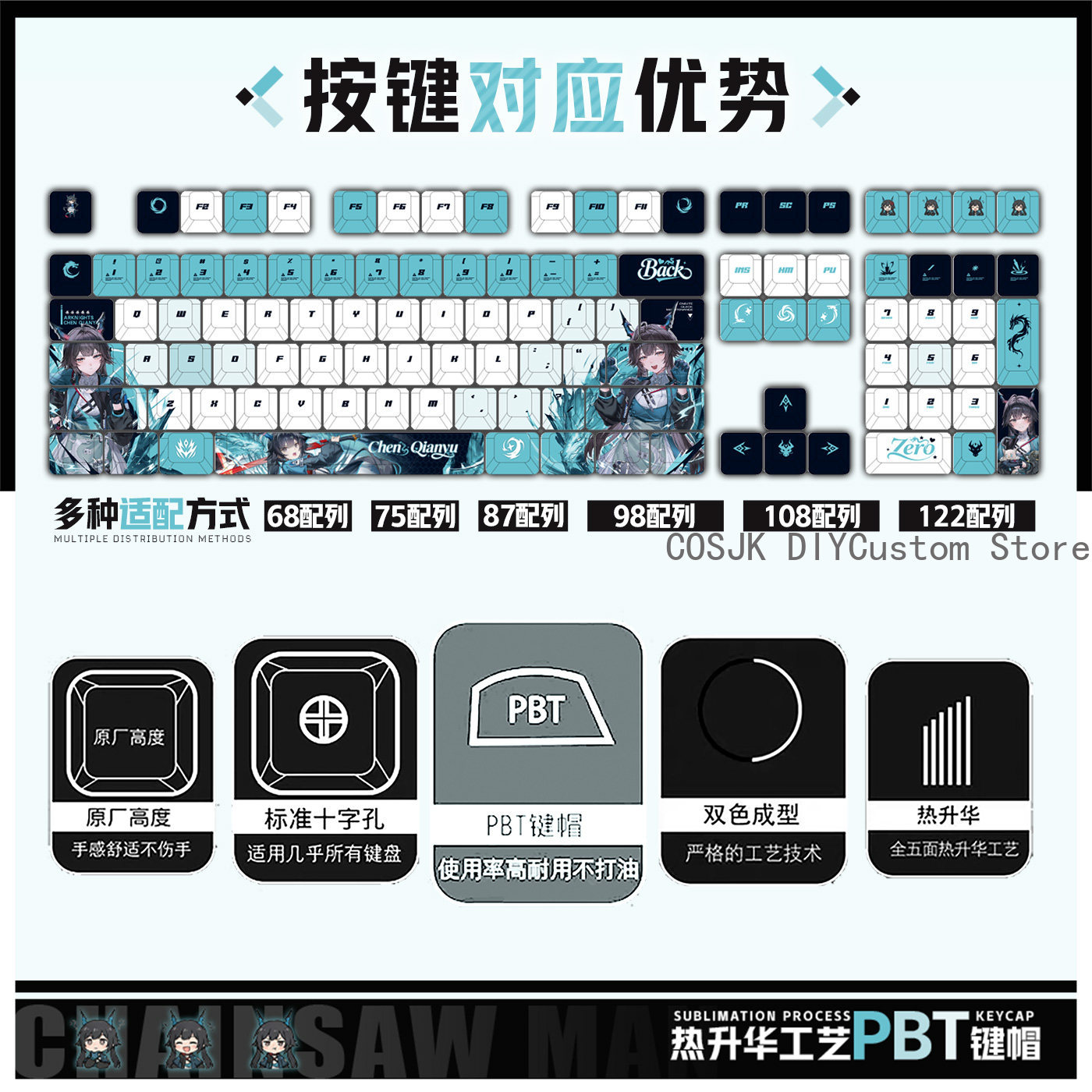 122 Keys Anime Chen Qianyu Ark – Gaming Keyboard Mechanical Bewertung und Preis