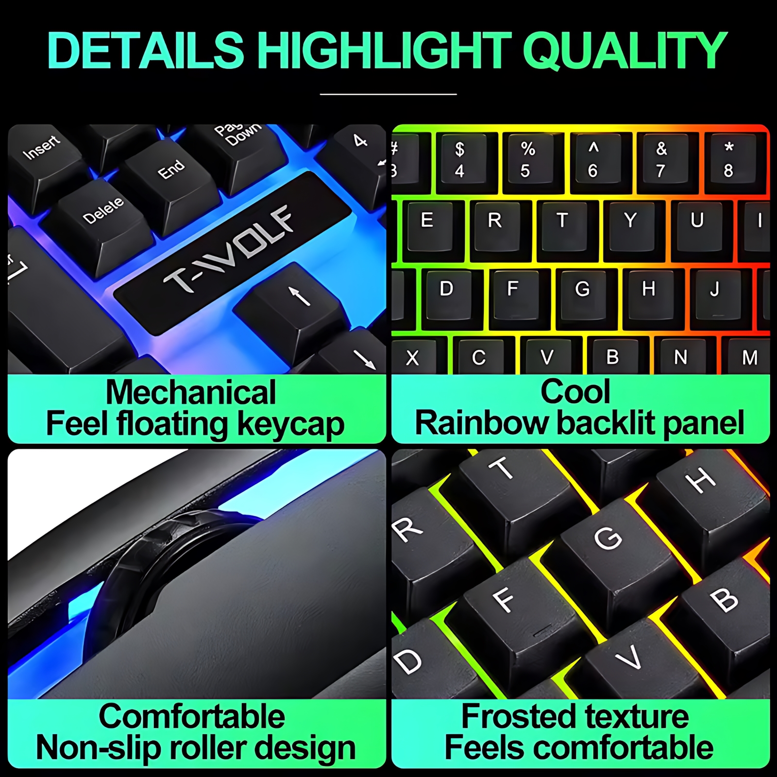 Rainbow Backlit Wired Keyboard – Gaming Keyboard And Mouse Wireless Bewertung und Preis