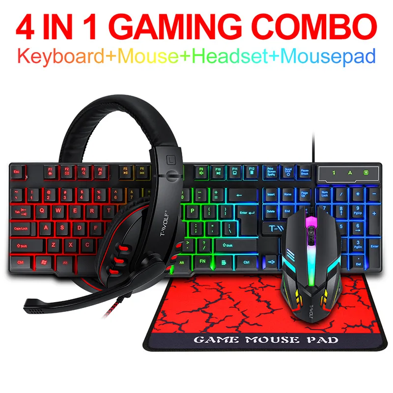 T-WOLF Game Four Piece TF800 I – Gaming Keyboard Mouse Combo Bewertung und Preis