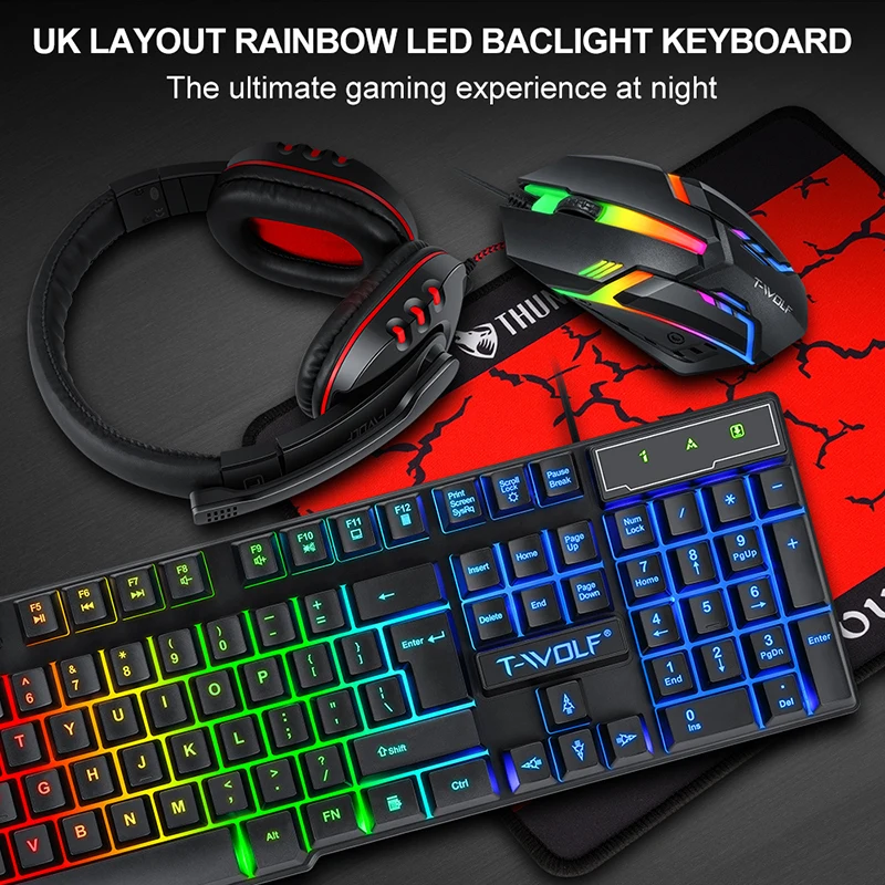 T-WOLF Game Four Piece TF800 I – Gaming Keyboard Mouse Combo Bewertung und Preis