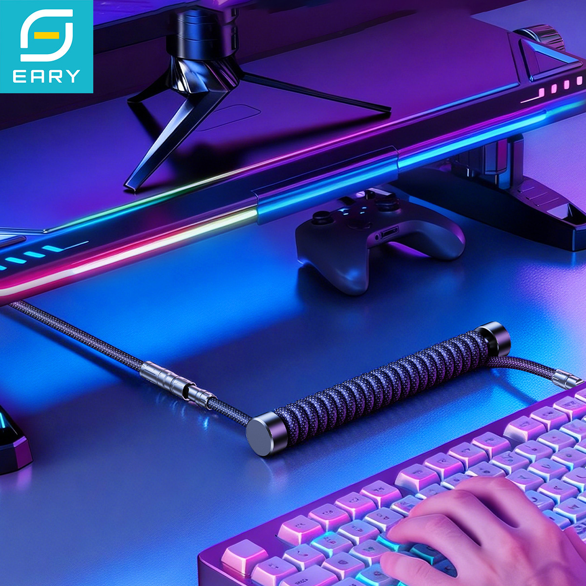 Eary 1.2m Coiled Keyboard Cabl – Gaming Keyboard Types Bewertung und Preis